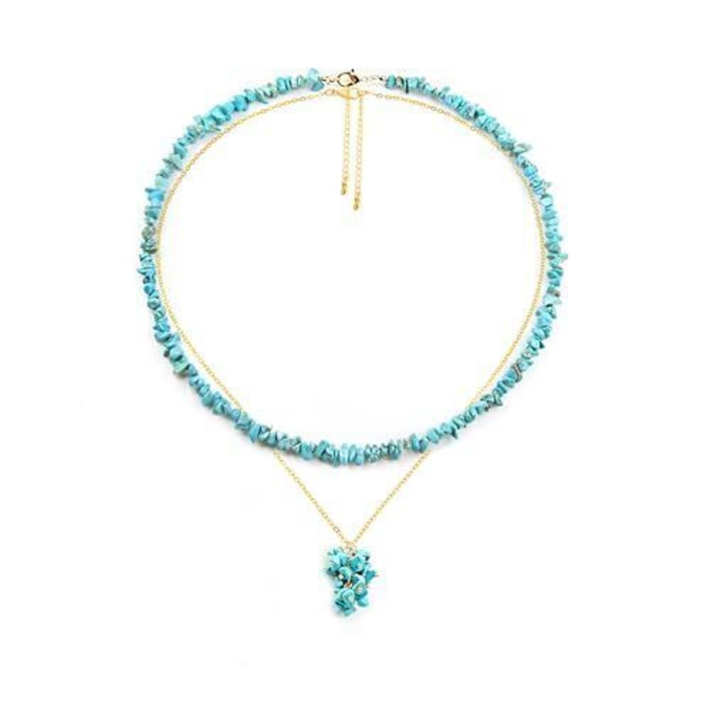 3796 Turquoise Necklace Beaded Necklaces Handmade Natural Stone Raw Crystal